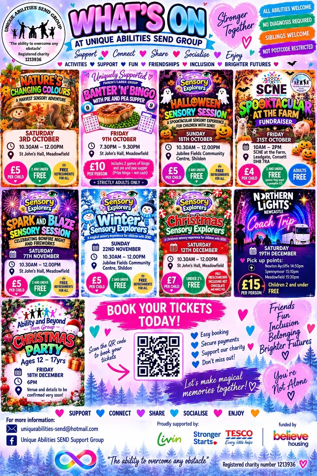 Collage of Unique Abilities activities from October to December